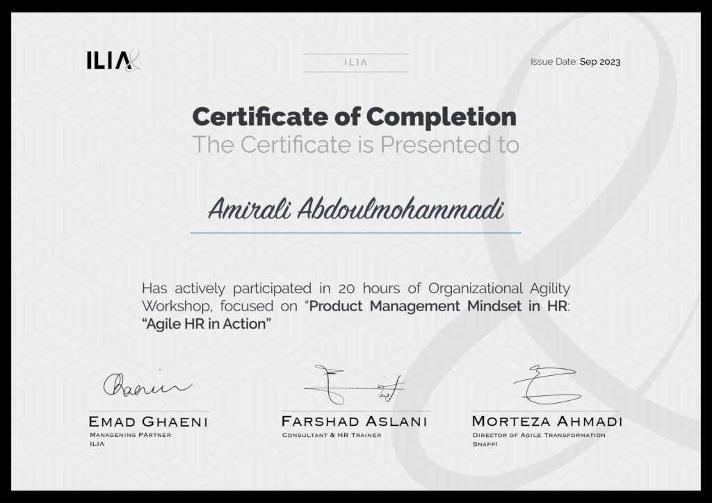 Amirali Abdoulmohammadi Agile HR